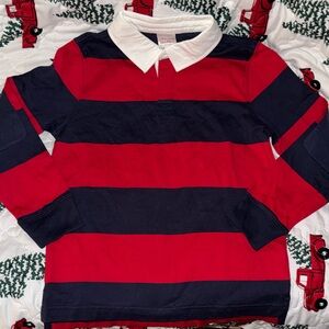 Hanna Andersson Red and Black Striped Polo